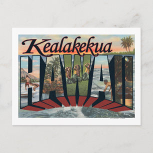 Kealakekua, Hawaii - Große Briefmarkenszenen Postkarte