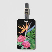 Kealani (Black) Hawaii-Blume Gepäckanhänger (Vorderseite Vertikal)