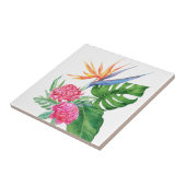 Kealoha- (Weiß) Hawaiianische Blume Fliese (Seite)