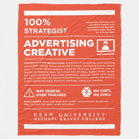 Kean MGC Advertising Care Label Fleecedecke (Vorderseite)