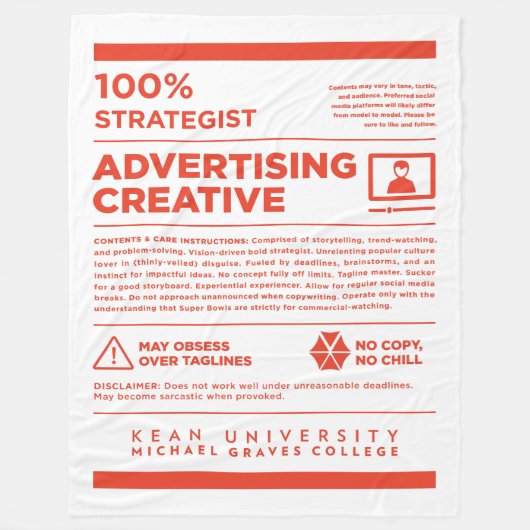 Kean MGC Advertising Care Label Fleecedecke (Vorderseite)