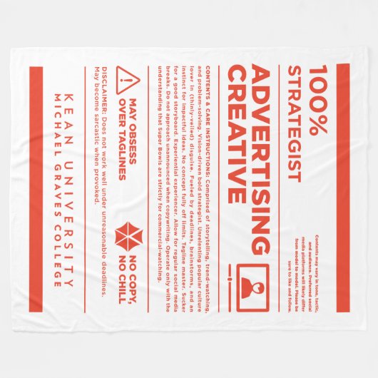 Kean MGC Advertising Care Label Fleecedecke (Vorderseite (Horizontal))