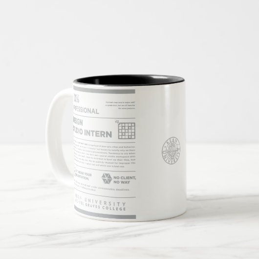 Kean MGC Care Label Design Studio Mug Zweifarbige Tasse (Vorderseite Links)
