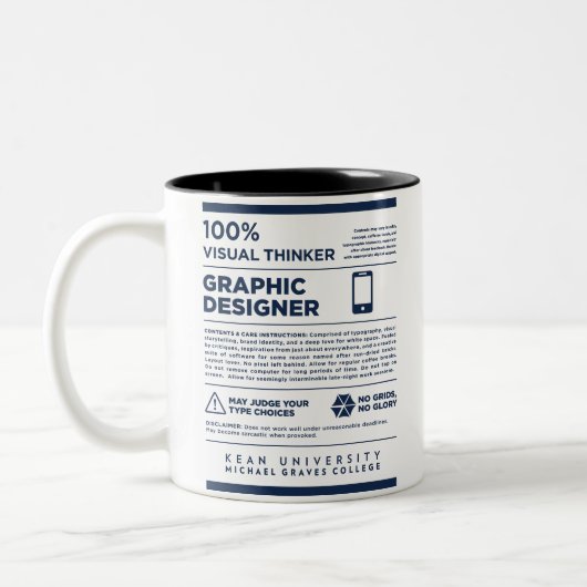 Kean MGC Care Label Graphic Design Mug Zweifarbige Tasse (Links)