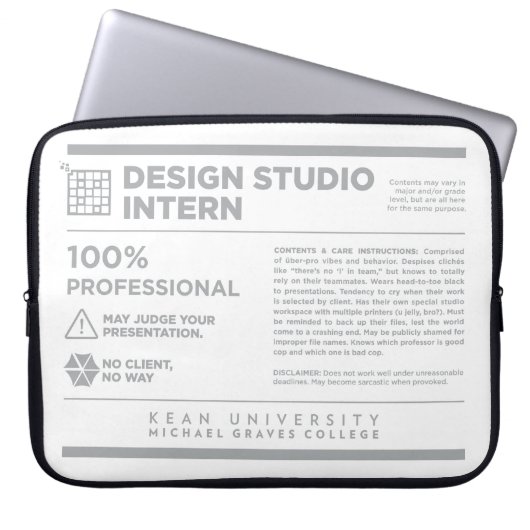 Kean MGC Design Studio Care Label Laptopschutzhülle (Vorderseite)