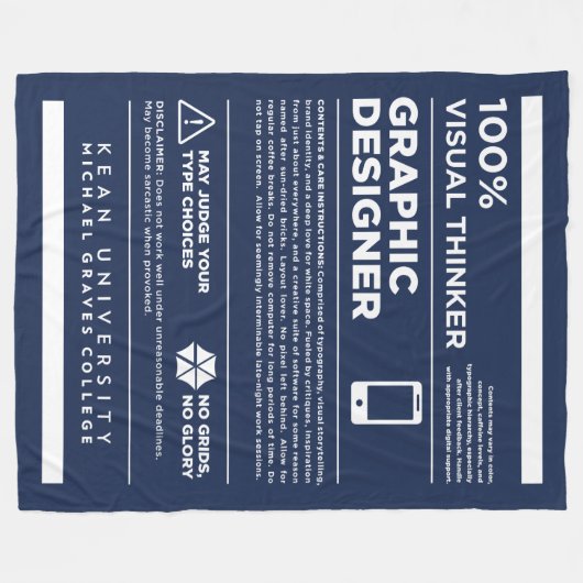 kean MGC Graphic Design Care Label Fleece Blanket (Vorderseite (Horizontal))