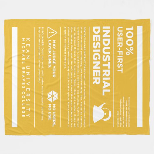 Kean MGC Industrial Design Care Label Fleecedecke (Vorderseite (Horizontal))