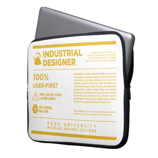 Kean MGC Industrial Design Care Label Laptopschutzhülle (Vorderseite Links)