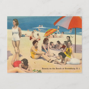 Keansburg, NJ Antique Beach Scene Postkarte