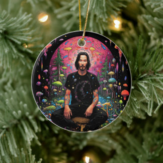 Keanu reeves Christmas Peace Meditation Ornament