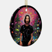 Keanu Reeves Psychedelic Zen Meditation Garden Keramik Ornament (Rechts)
