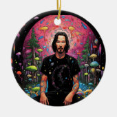 Keanu Reeves Psychedelic Zen Meditation Garden Keramik Ornament (Vorne)