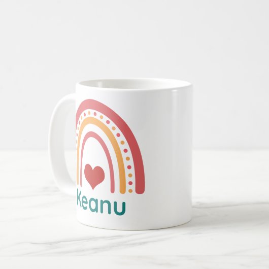 Keanu Vintag Boho Rainbow Kaffeetasse (Vorderseite Links)