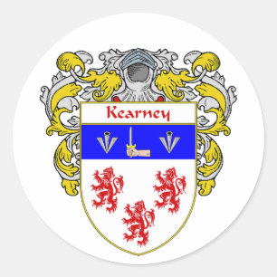 Kearney Coat of Arms (Mantled) Runder Aufkleber