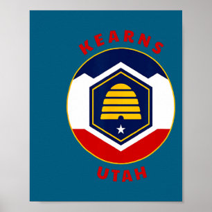 Kearns Utah Neu Ut Flag Bienenstock Urlaub Souveni Poster