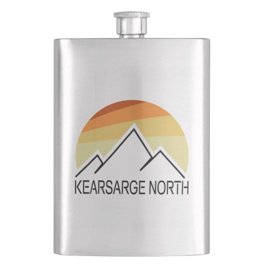 Kearsarge North New Hampshire Retro Flachmann (Vorderseite)