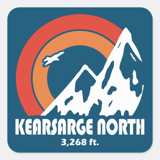 Kearsarge North New Hampshire Sun Eagle Quadratischer Aufkleber (Vorderseite)