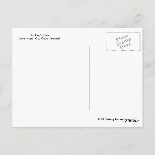 Keating's Irish Pub Postcard Postkarte (Rückseite)