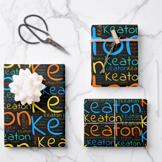 Keaton Geschenkpapier Set (Vorderseite)