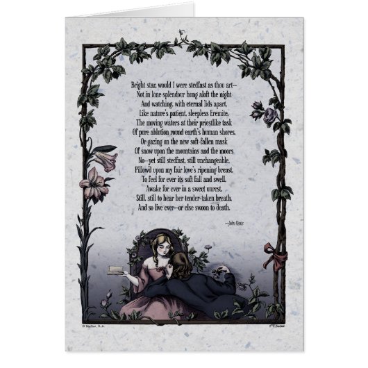 Keats "Bright Star" Viktorianisch Art Card (Vorne)
