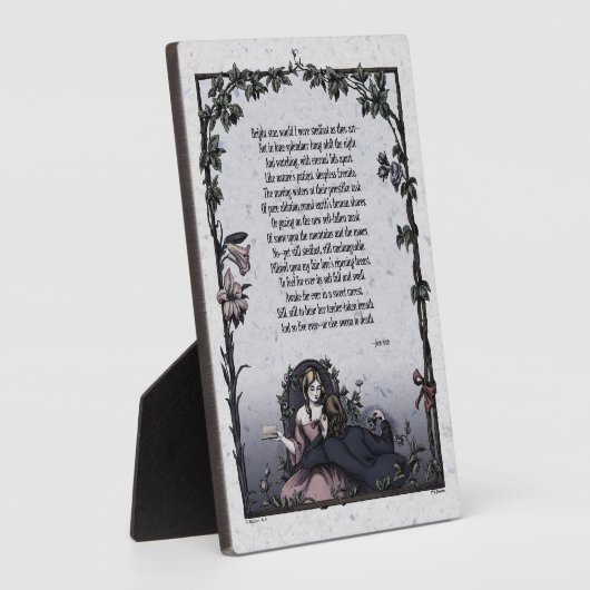 Keats "Bright Star" Viktorianisch Gedicht 12x18 Ar Fotoplatte (Seite)