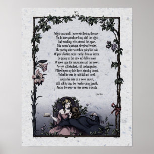 Keats "Bright Star" Viktorianische Poesie Art 16x2 Poster