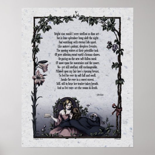 Keats "Bright Star" Viktorianische Poesie Art 16x2 Poster (Vorne)