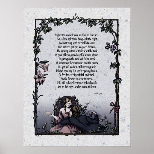 Keats "Bright Star" Viktorianische Poesie Art 17x2 Poster (Vorne)