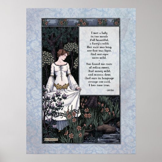 Keats "La Belle Dame" Viktorianische Kunstgedichte Poster (Vorne)