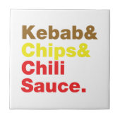 Kebab & Chips & Chili Sauce. Fliese (Vorderseite)