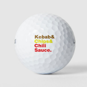 Kebab & Chips & Chili Sauce. Golfball