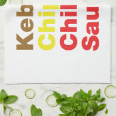 Kebab & Chips & Chili Sauce. Handtuch (Gefaltet)