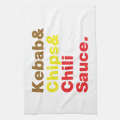 Kebab & Chips & Chili Sauce. Handtuch (Vertikal)