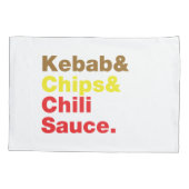 Kebab & Chips & Chili Sauce. Kissenbezug (Rückseite)
