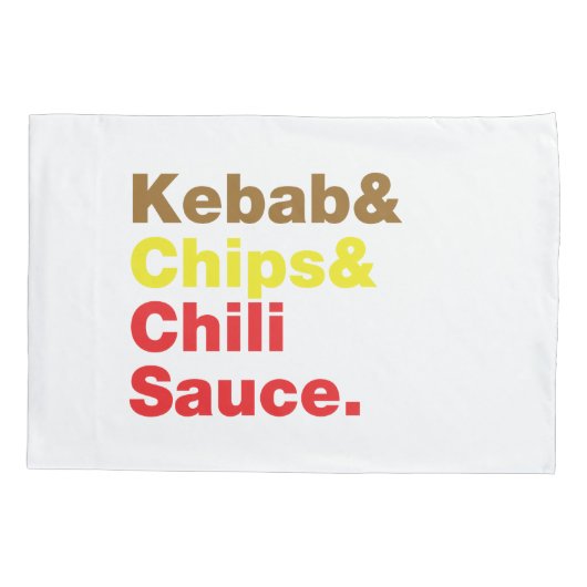 Kebab & Chips & Chili Sauce. Kissenbezug (Rückseite)