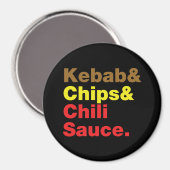 Kebab & Chips & Chili Sauce. Magnet (Vorderseite/Rückseite)