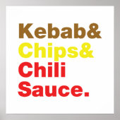 Kebab & Chips & Chili Sauce. Poster (Vorne)