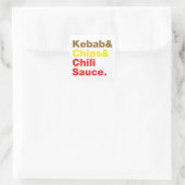 Kebab & Chips & Chili Sauce. Quadratischer Aufkleber (Tasche)