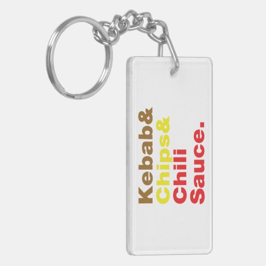 Kebab & Chips & Chili Sauce. Schlüsselanhänger (Vorderseite links)