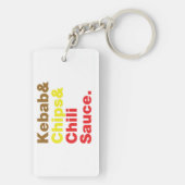 Kebab & Chips & Chili Sauce. Schlüsselanhänger (Rückseite)