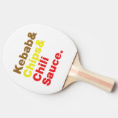 Kebab & Chips & Chili Sauce. Tischtennis Schläger (Seitenansicht)