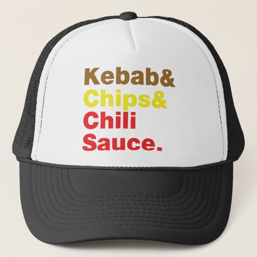Kebab & Chips & Chili Sauce. Truckerkappe (Vorderseite)