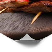 Kebab mit Gemüse bewässern Poster (Ecke)