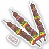 Kebab- oder kabob-Cartoon-Abbildung Aufkleber (Vorderseite)