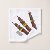Kebab- oder kabob-Cartoon-Abbildung Badhandtuch Set (Waschlappen)