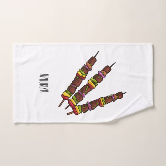 Kebab- oder kabob-Cartoon-Abbildung Badhandtuch Set (Handtuch)