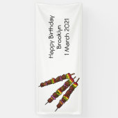 Kebab- oder kabob-Cartoon-Abbildung Banner (Vertikal)