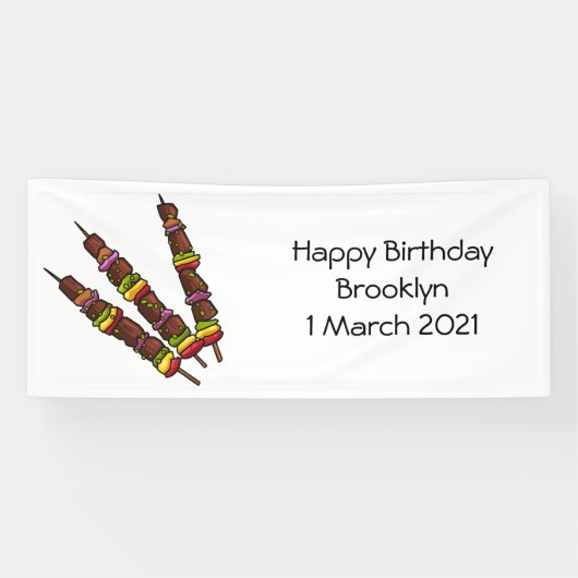 Kebab- oder kabob-Cartoon-Abbildung Banner (Horizontal)