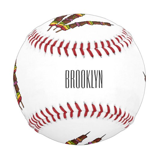 Kebab- oder kabob-Cartoon-Abbildung Baseball (Rückseite)