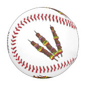 Kebab- oder kabob-Cartoon-Abbildung Baseball (Vorderseite Links)